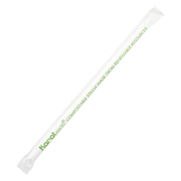 Karat Earth 7.75" Giant PLA Straw (7mm) Paper Wrapped, Clear - 2000 pcs