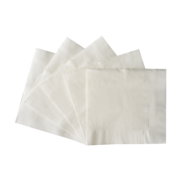 10" x10" Premium Beverage Napkins, White (3000 Napkins)