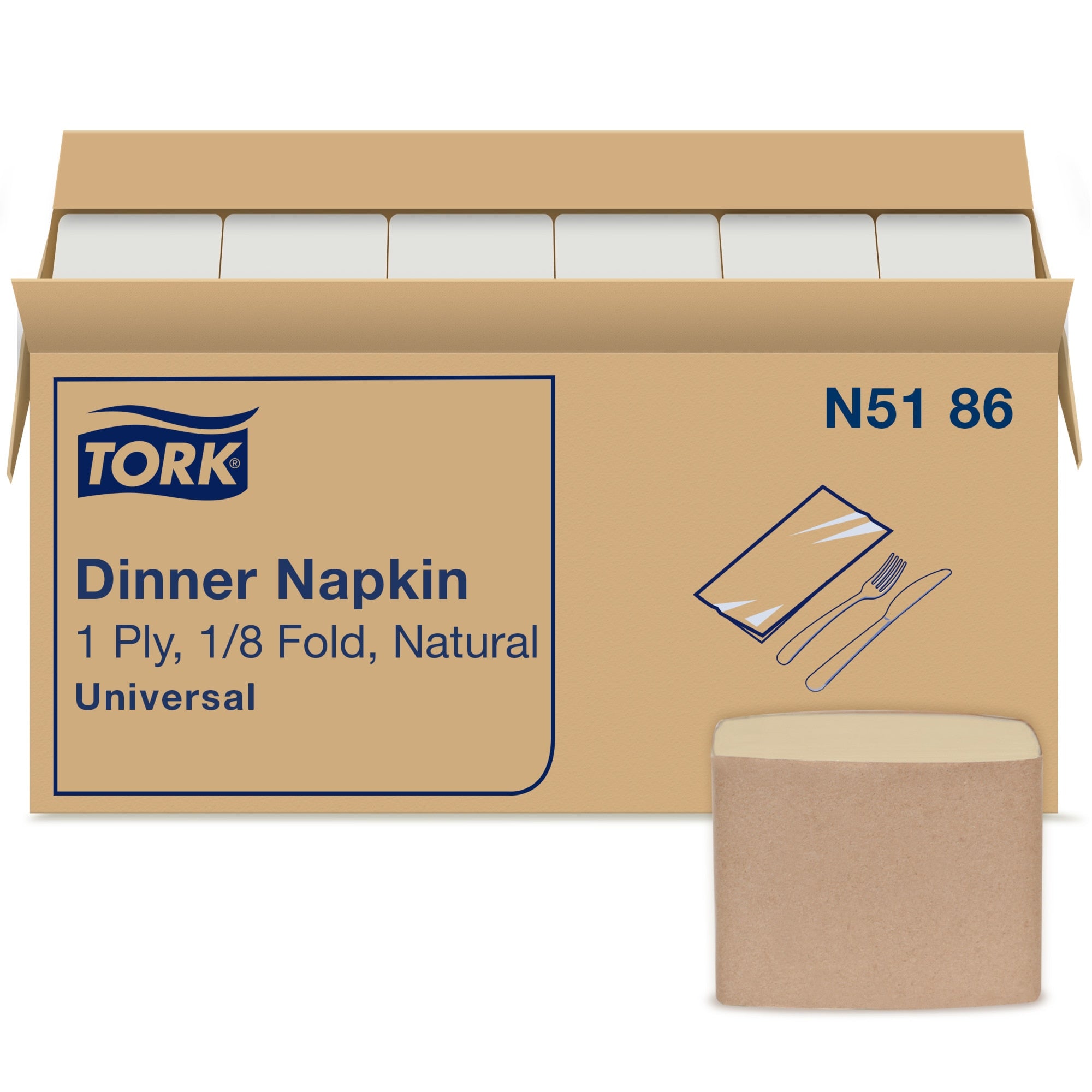Tork Dinner Napkin 15X17 1/8-FOLD Natural — Case of 3000 (N5186)