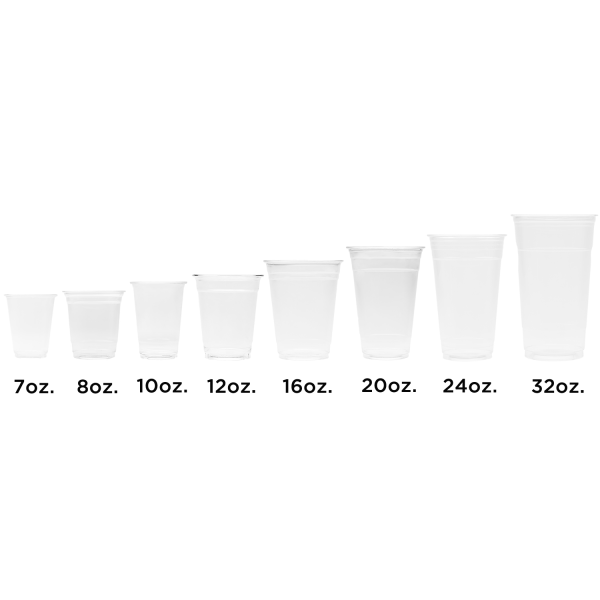 12oz PET Plastic Cold Cups (98mm) - 1,000 Cups
