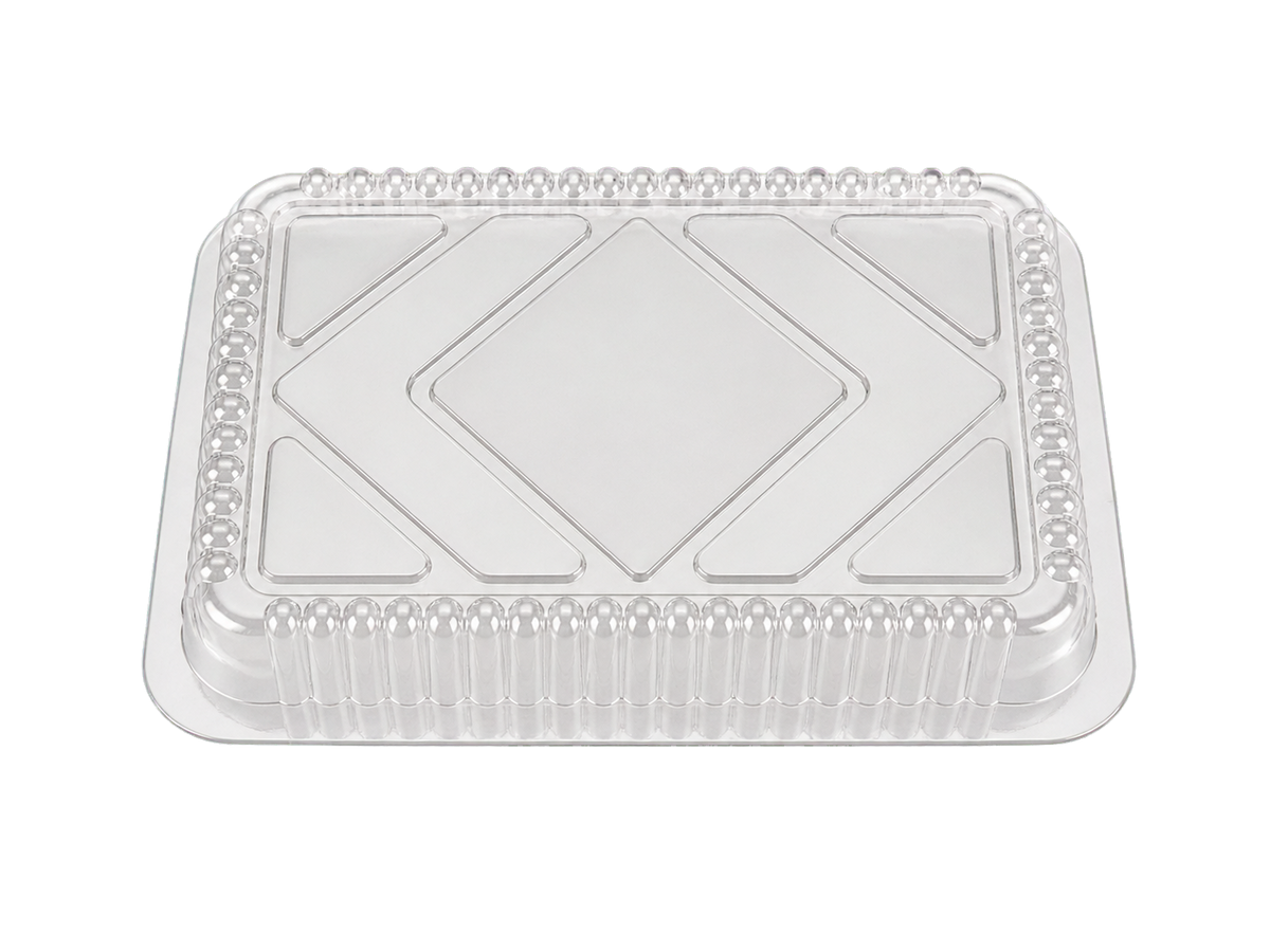 Smart USA PL205 Clear Plastic Dome Lids for 1.5 lb & 2.25 lb Oblong Pans - Made in USA