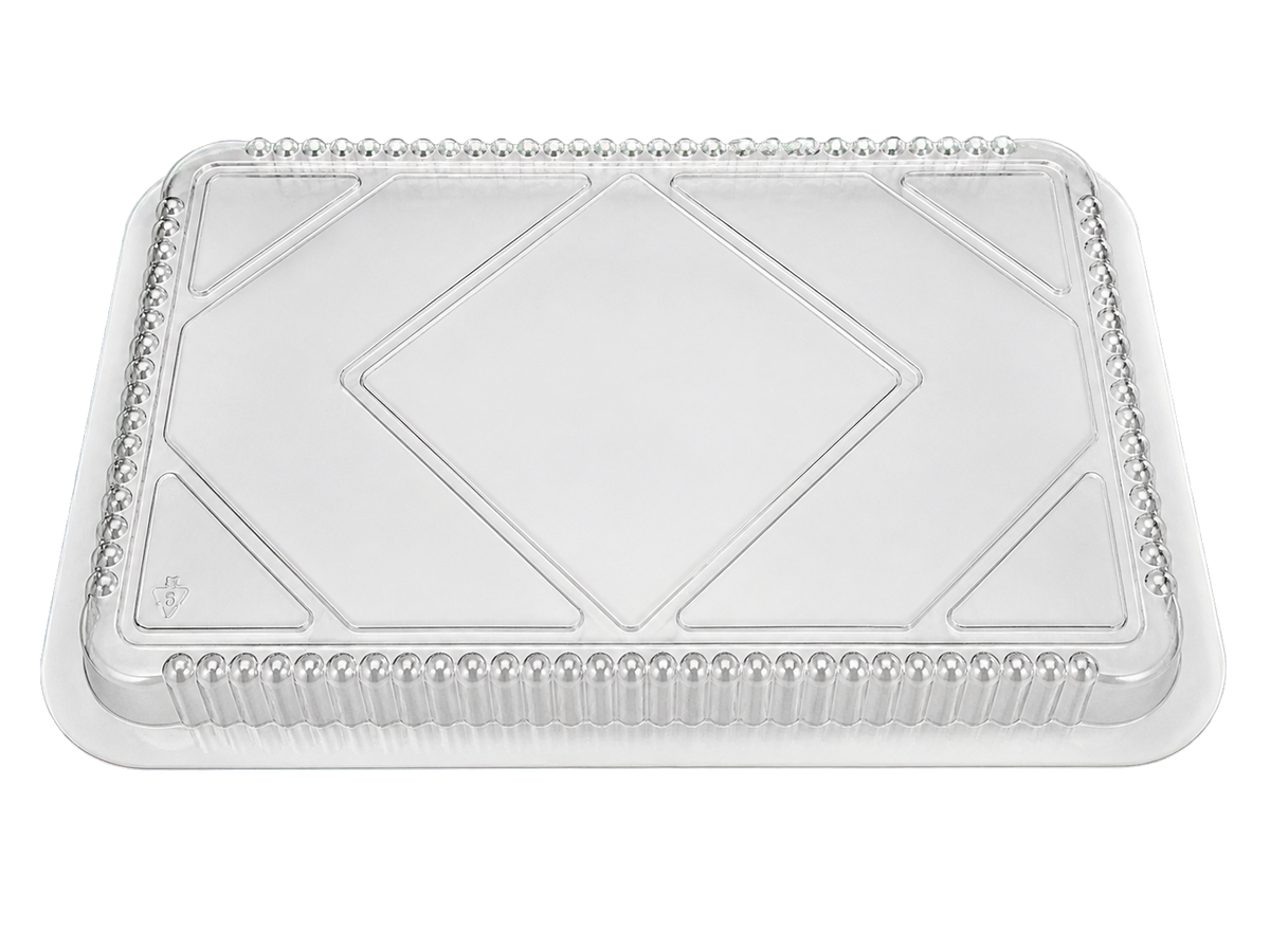 Smart USA PL405 Clear Plastic Dome Lids for 4 lb Oblong Pans - Made in USA