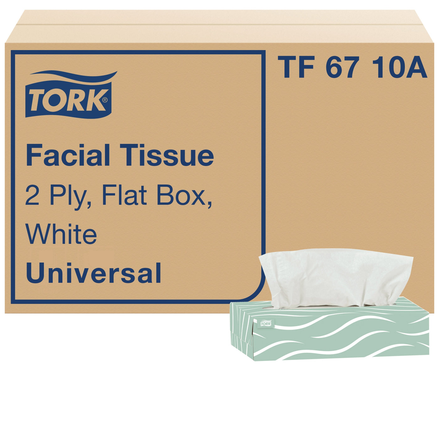 Tork Universal Facial Tissue Flat Box 2-Ply 100/box — Case of 30 boxes (TF6710A)
