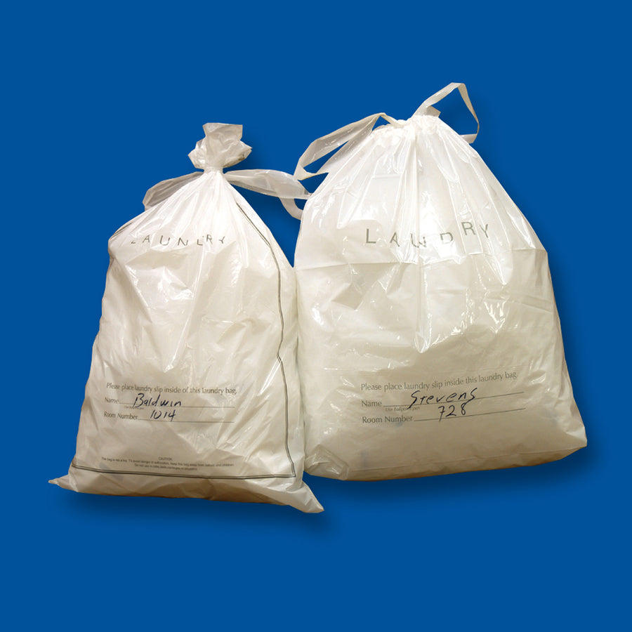 18" x 19" + 4"BG 0.9 mil Hotel Laundry Bag w/ Draw Tape Closure, 1000/CS