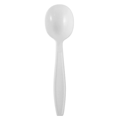 Plastic Heavy Weight White Soup Spoon - 1,000 Spoons Per Case