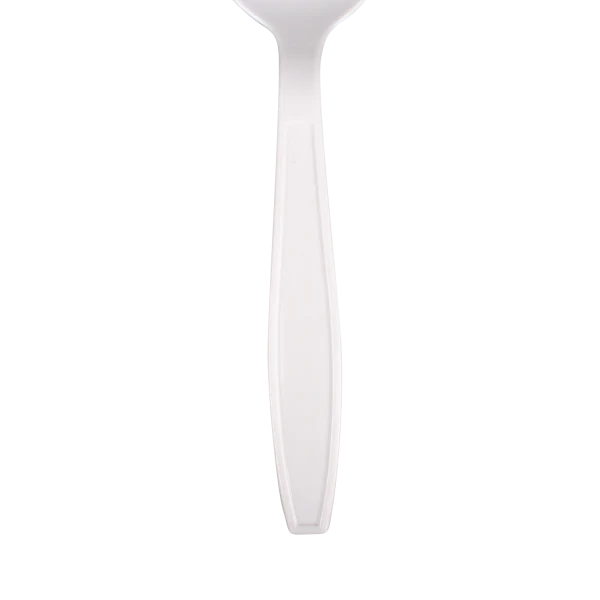 Heavy Weight White Plastic Soup Spoons — Disposable Cutlery | 1000/Case