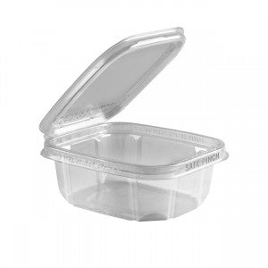 SAFE PINCH ® TAMPER-EVIDENT 12 OZ. 6″ X 5″ CLEAR HINGED CONTAINER