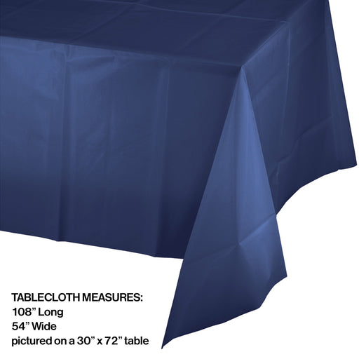 Creative Converting 54 X 108 Navy Rectangular Disposable Plastic Table Cover - 12/Case