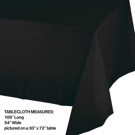 Creative Converting 54 X 108 Black Velvet Rectangular Disposable Plastic Table Cover - 12/Case