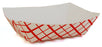 1LB Red Check Food Trays (1000 Trays Per Case)