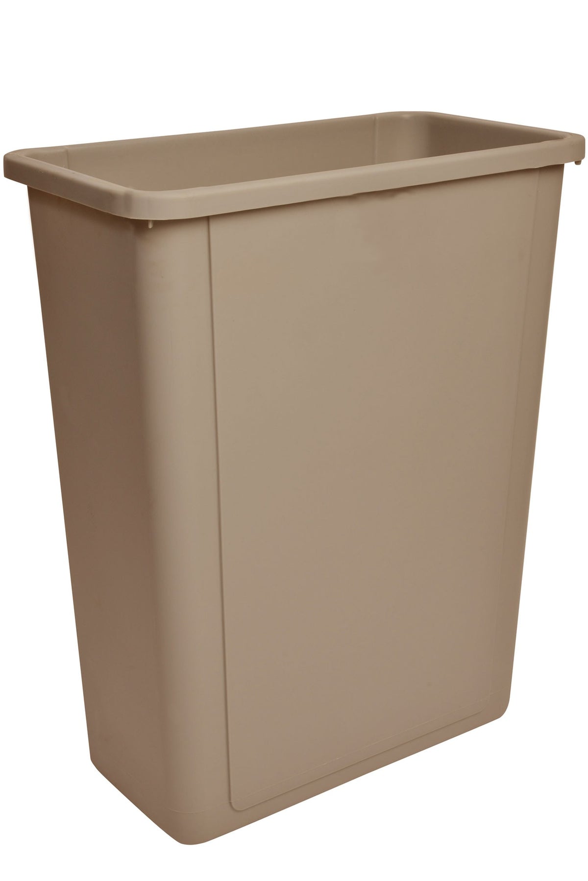 Beige Rectangular Garbage Can with 15 Gallon Capacity - Paper Supplies Plus