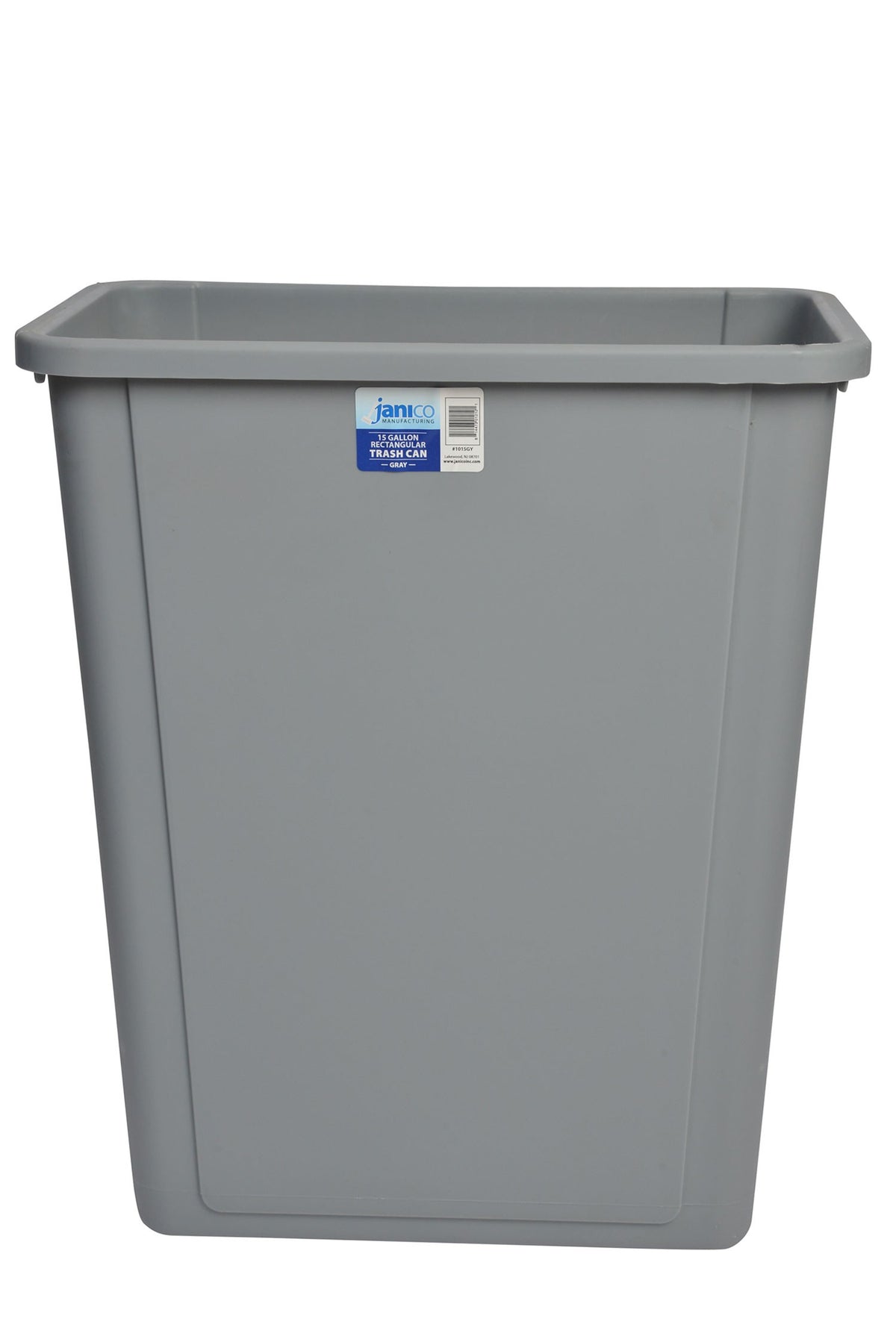 Grey Rectangular Garbage Can with 15 Gallon Capacity - Paper Supplies Plus