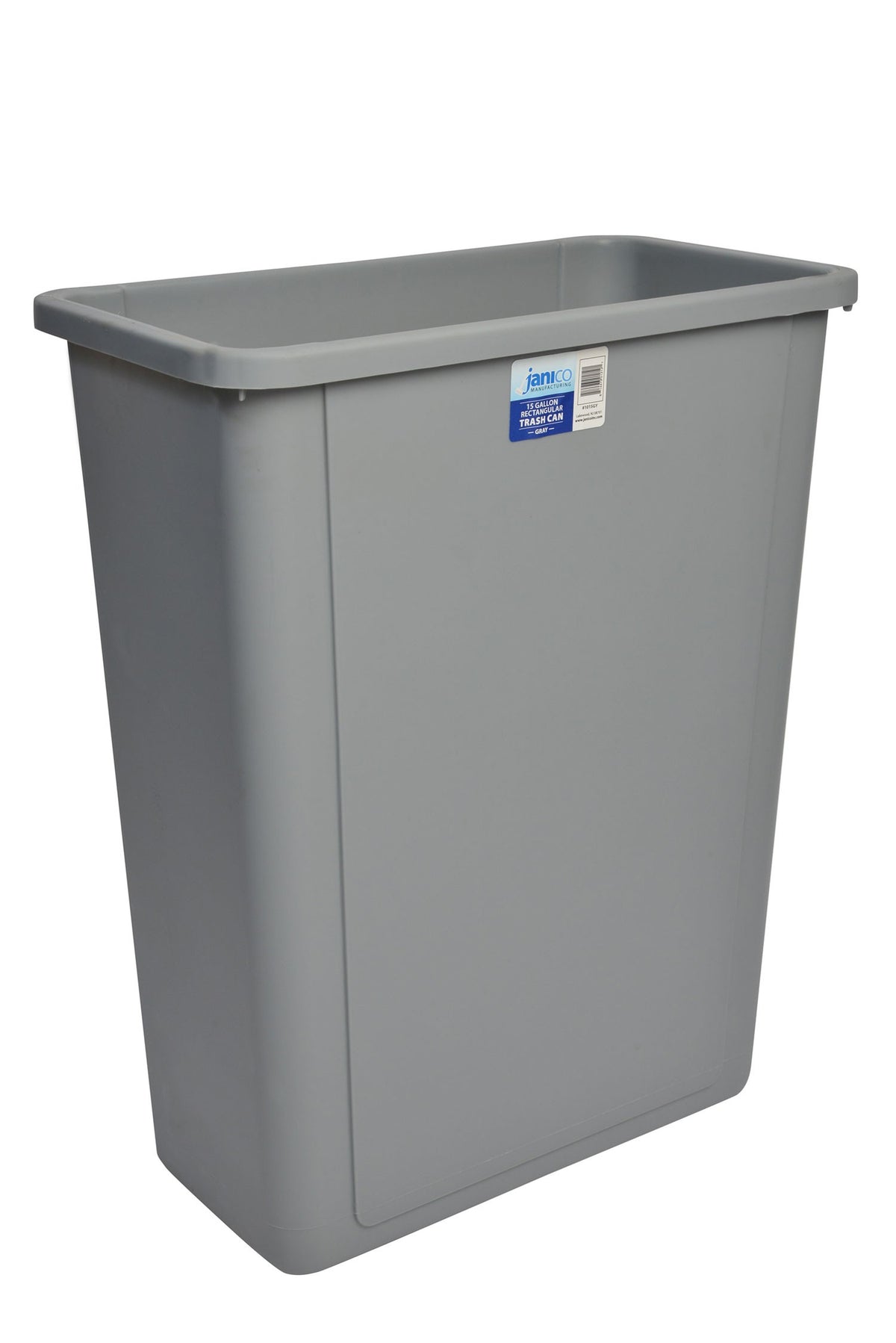 Grey Rectangular Garbage Can with 15 Gallon Capacity - Paper Supplies Plus
