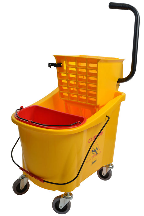 36 Qt Yellow Mop Bucket With Side Press Wringer - Paper Supplies Plus
