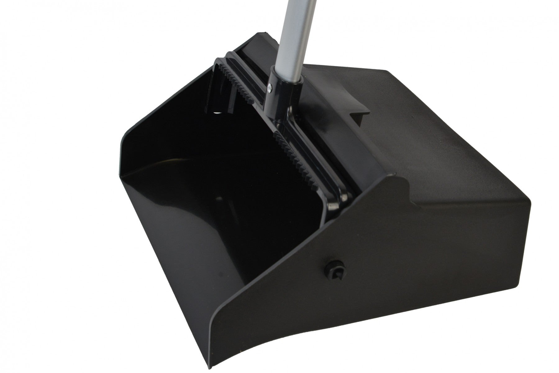 Black Lobby Dust Pan with Aluminum Handle - Paper Supplies Plus