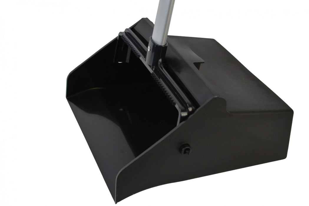 Black Lobby Dust Pan with Aluminum Handle - Paper Supplies Plus