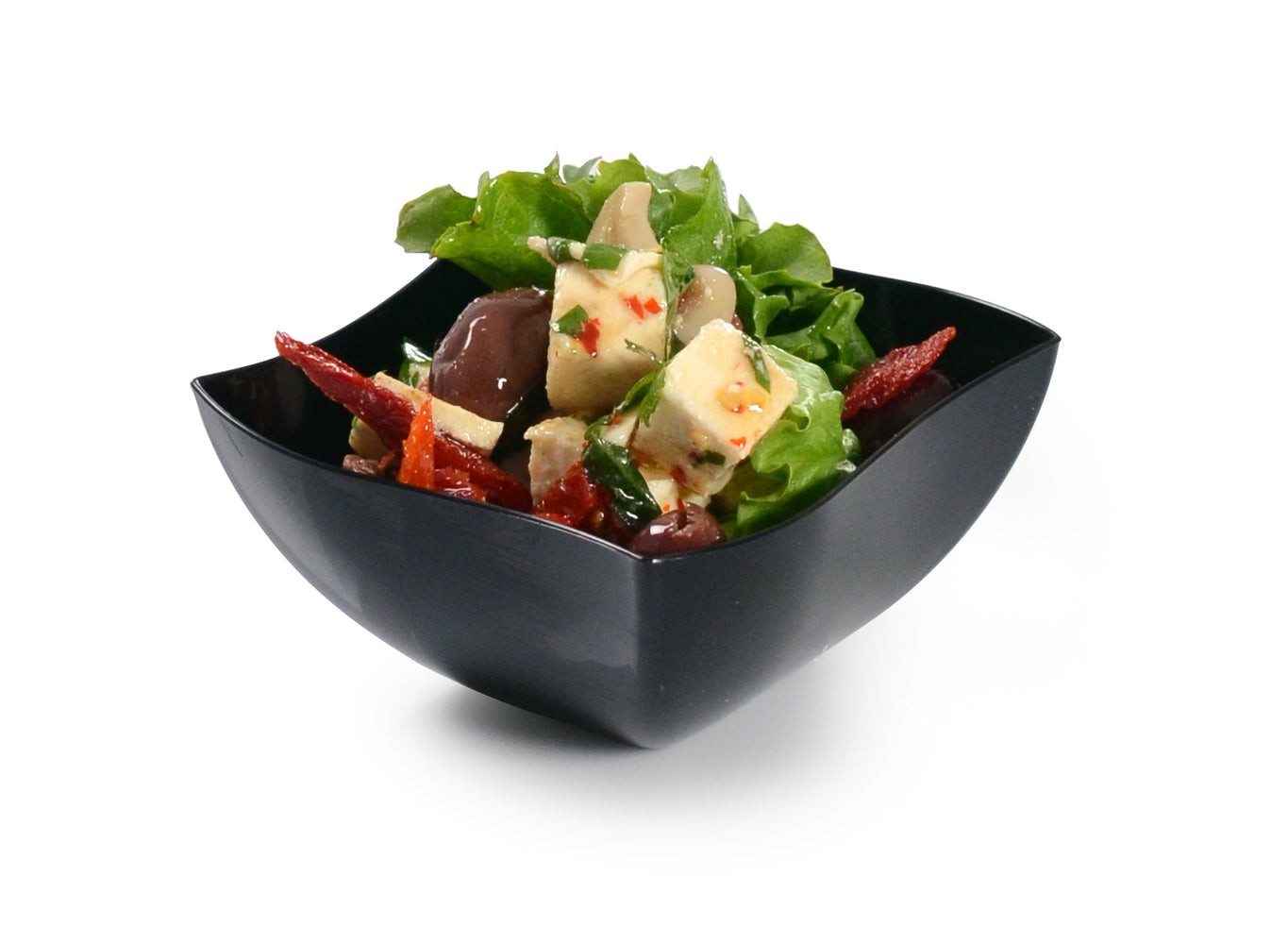 80 oz Black Salad Bowls With Lids