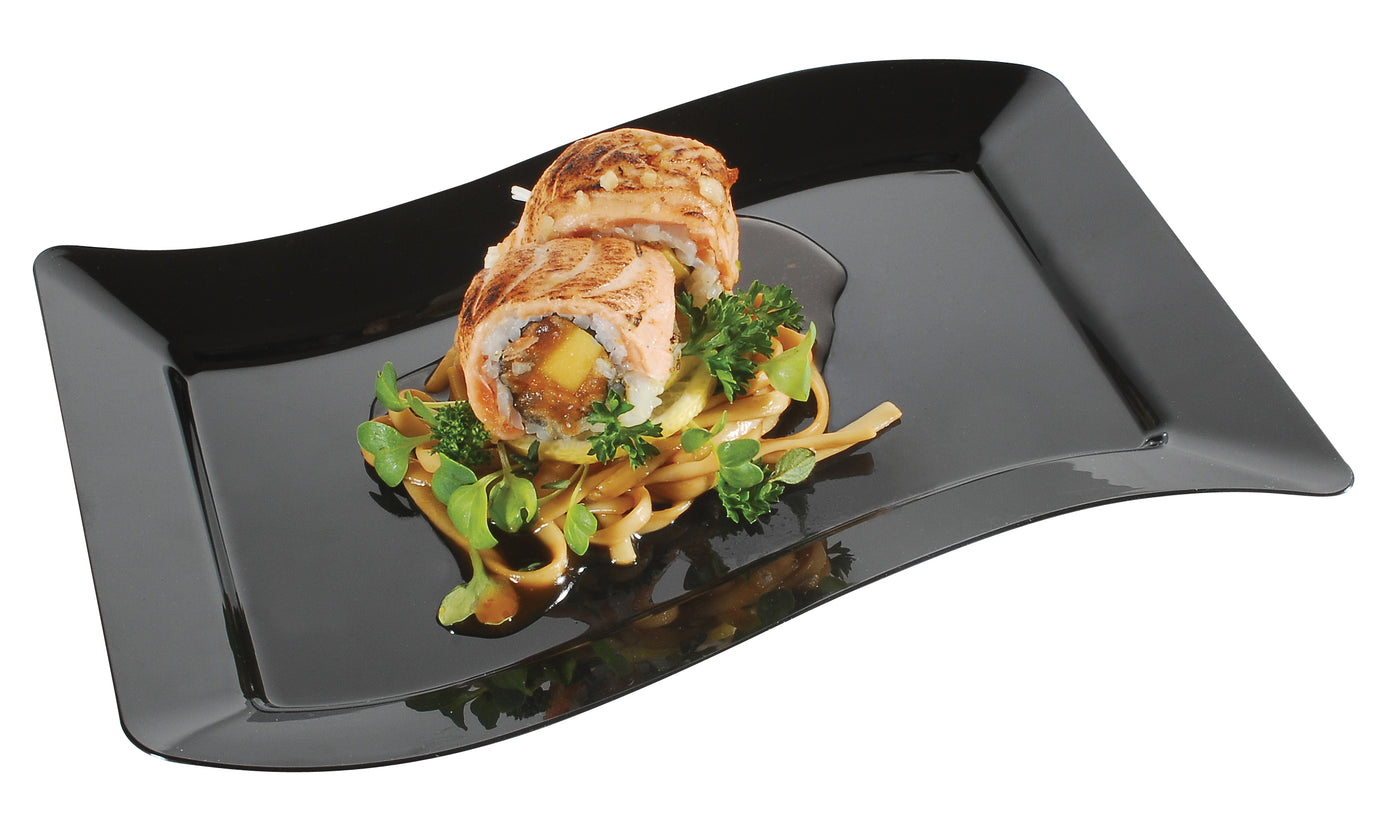 6.5" x 10" Wave-trends Square Salad Plate (120/CS) - Paper Supplies Plus