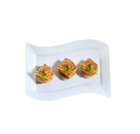 6.5" x 10" Wave-trends Square Salad Plate (120/CS) - Paper Supplies Plus