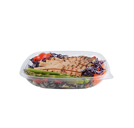 Choice 24 oz. Clear Plastic Salad Bowl with Lid - 150/Case