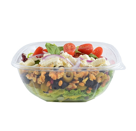 Choice 48 oz. Clear Plastic Salad Bowl with Lid - 150/Case
