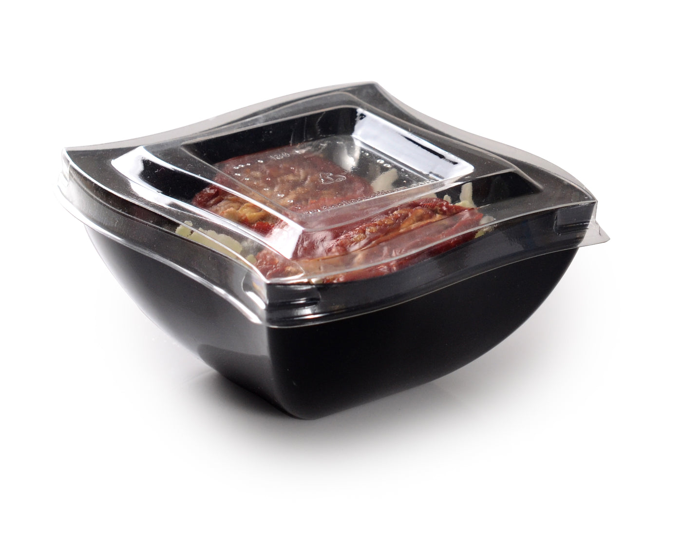 8 oz. Wave-trends Square Salad Bowl (80/CS) - Paper Supplies Plus