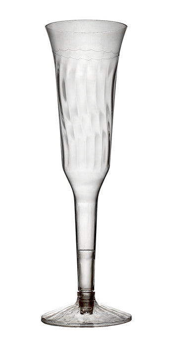 Plastic Champagne Flutes 5 oz - Disposable Clear Glass Like Flutes