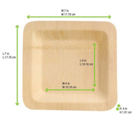 7 Inch Bamboo Veneer Square Plate ( L:7 X W:7) 50 Pcs/Cs