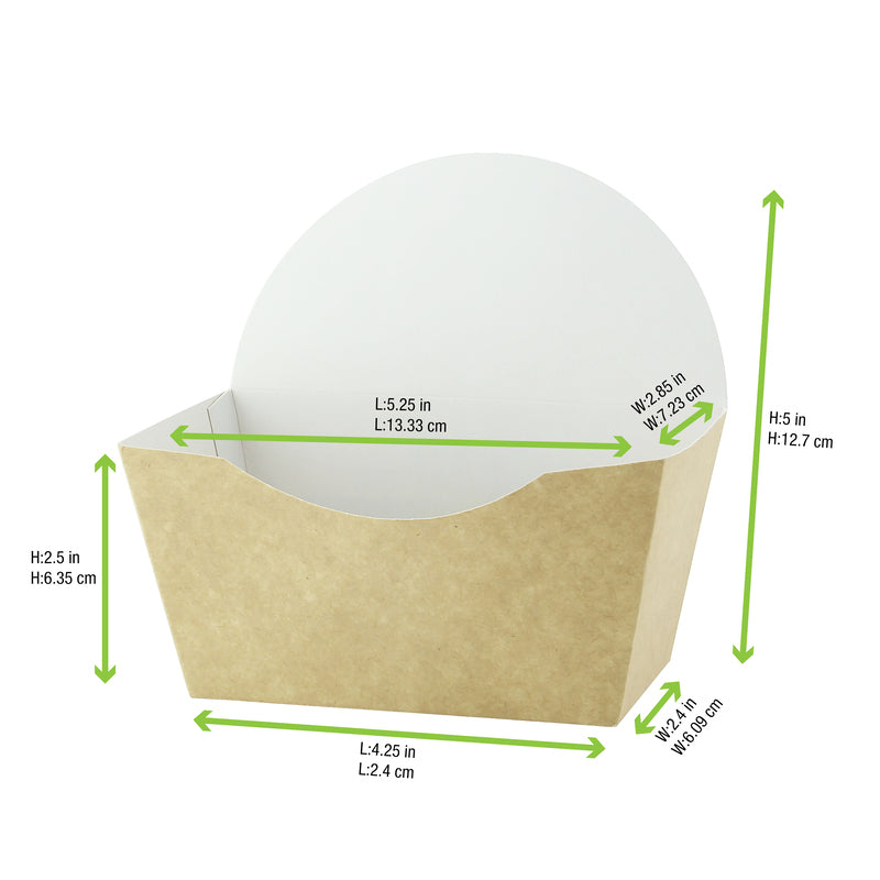Kraft Corrugated Hamburger Clamshell Takeout Box – 5.7" x 5" x 3.25" (200/Case)