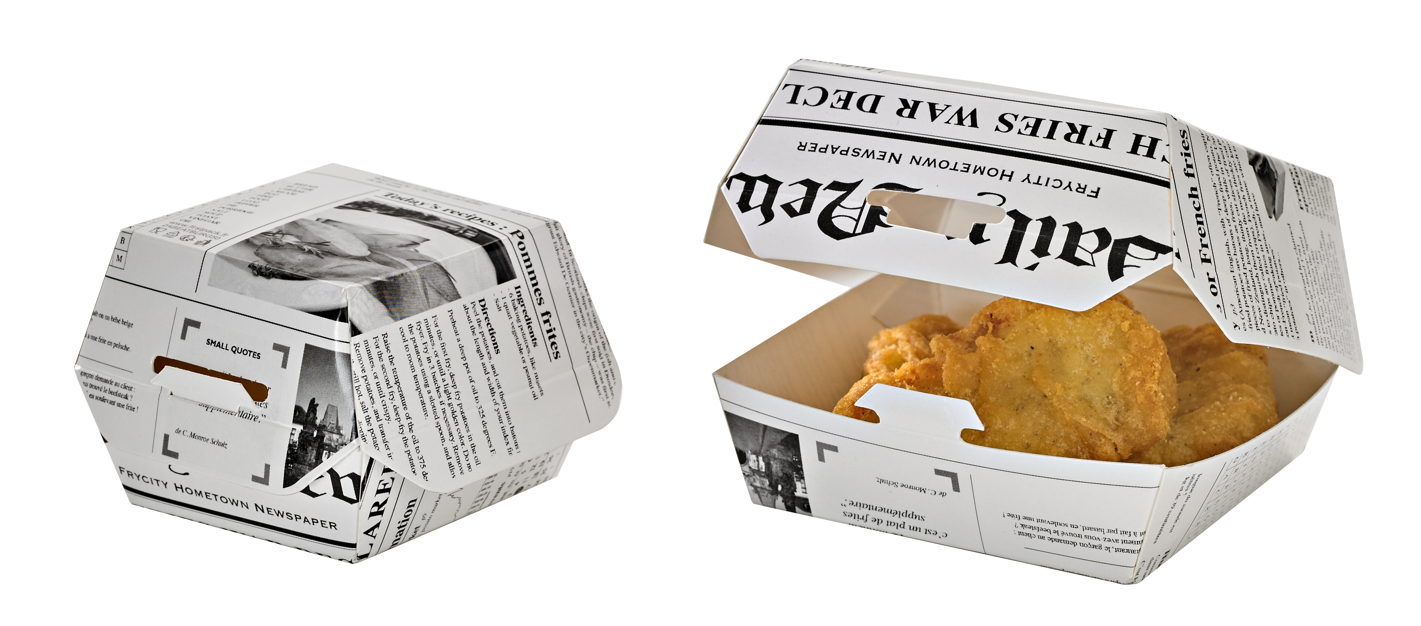Newspaper Print Mini Slider Box -2oz L:2.8 X W:2.8 X H:2 In 500 Pcs/Cs