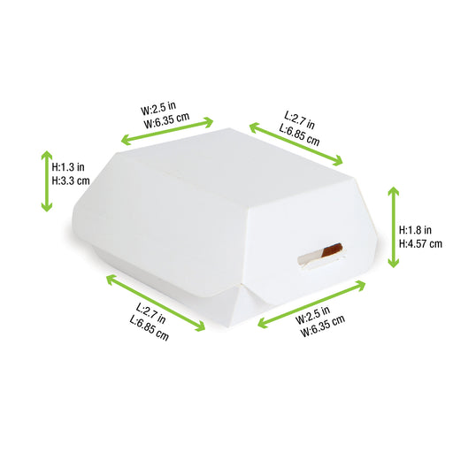 White Mini Slider Box -2oz L:2.8 X W:2.8 X H:2 In 500 Pcs/Cs