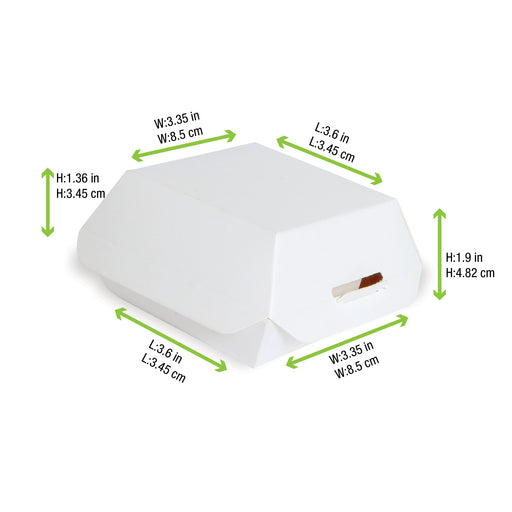 White Mini Slider Box -4oz L:3.3 X W:3.3 X H:2 In 500 Pcs/Cs