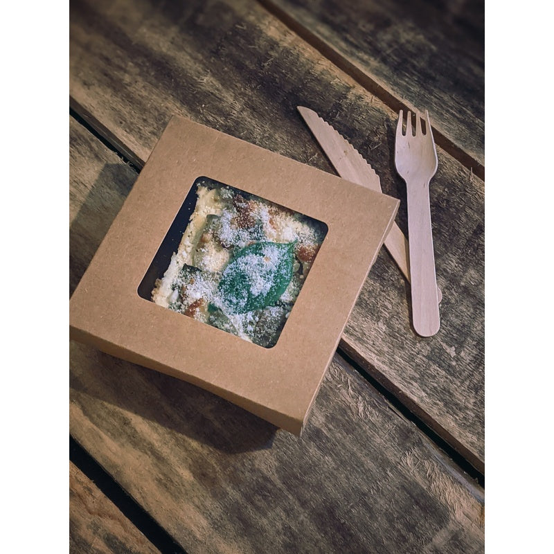 Kray Boxes With Pet Window Lid -14oz L:4 X W:3.95 X H:1.55in 250 Pcs/Cs (White or Kraft)