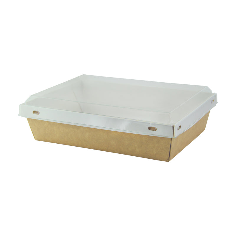 Laminated Kraft Box With Clear PET Lid - 32oz 7.9 X 5.5 X 2in 100 Pcs/Cs