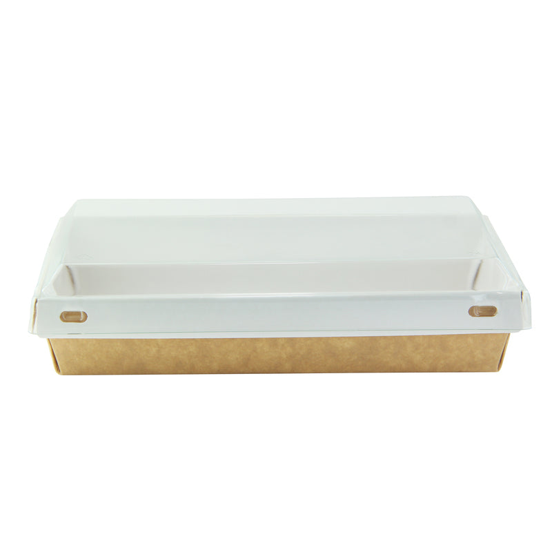 Laminated Kraft Box With Clear PET Lid - 16oz 6.7 X 4.3 X 1.4in 100 Pcs/Cs