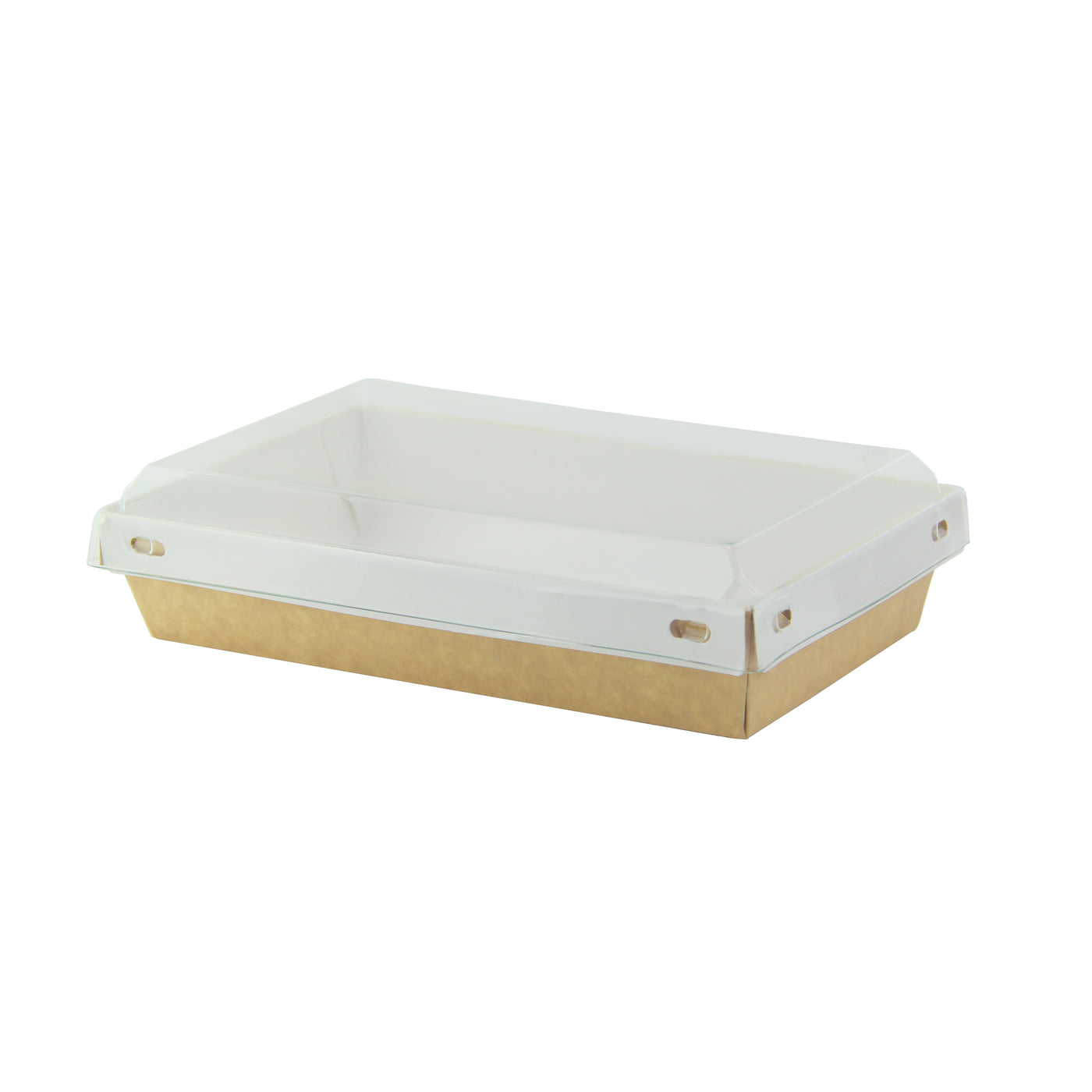 Laminated Kraft Box With Clear PET Lid - 16oz 6.7 X 4.3 X 1.4in 100 Pcs/Cs