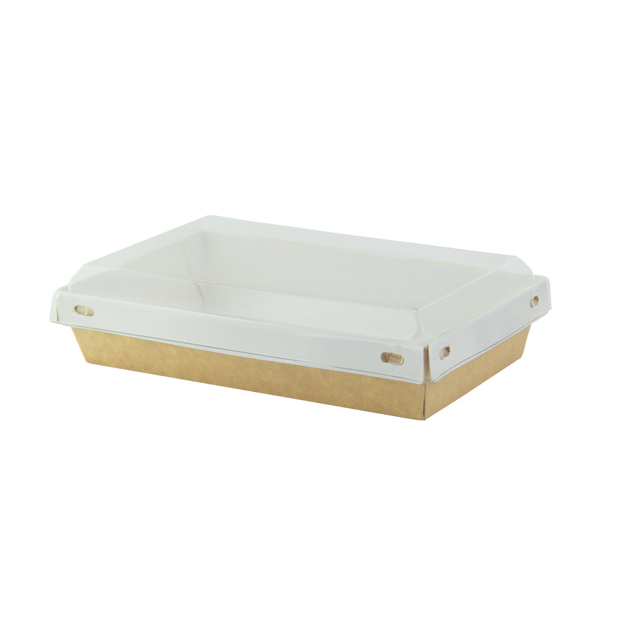 Laminated Kraft Box With Clear PET Lid - 16oz 6.7 X 4.3 X 1.4in 100 Pcs/Cs