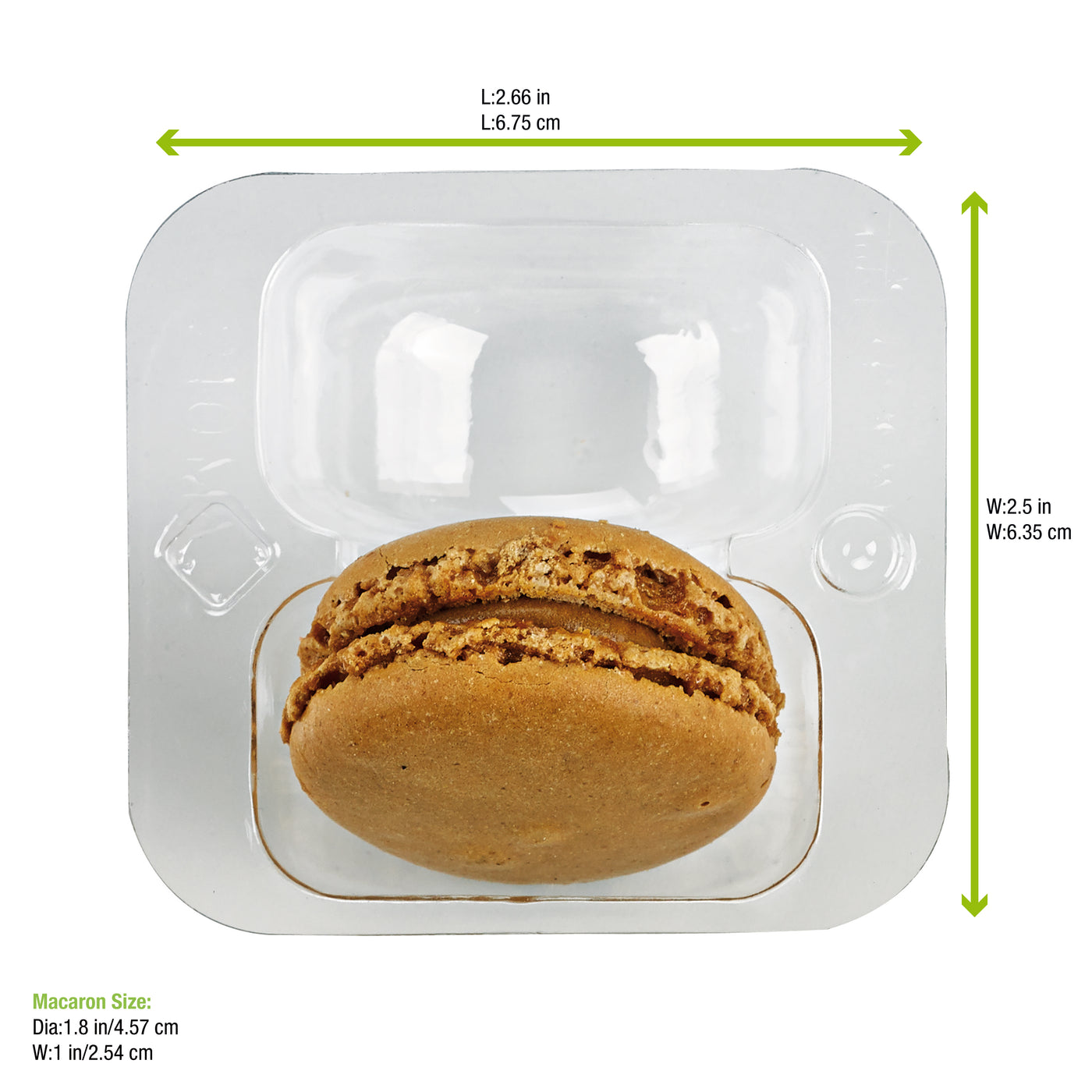 Insert For 2 Macarons (1X2) With Clip Closure -  (250 Pieces)