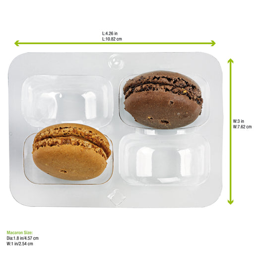 Insert For 4 Macarons (2X2) With Clip Closure (250 Pieces)
