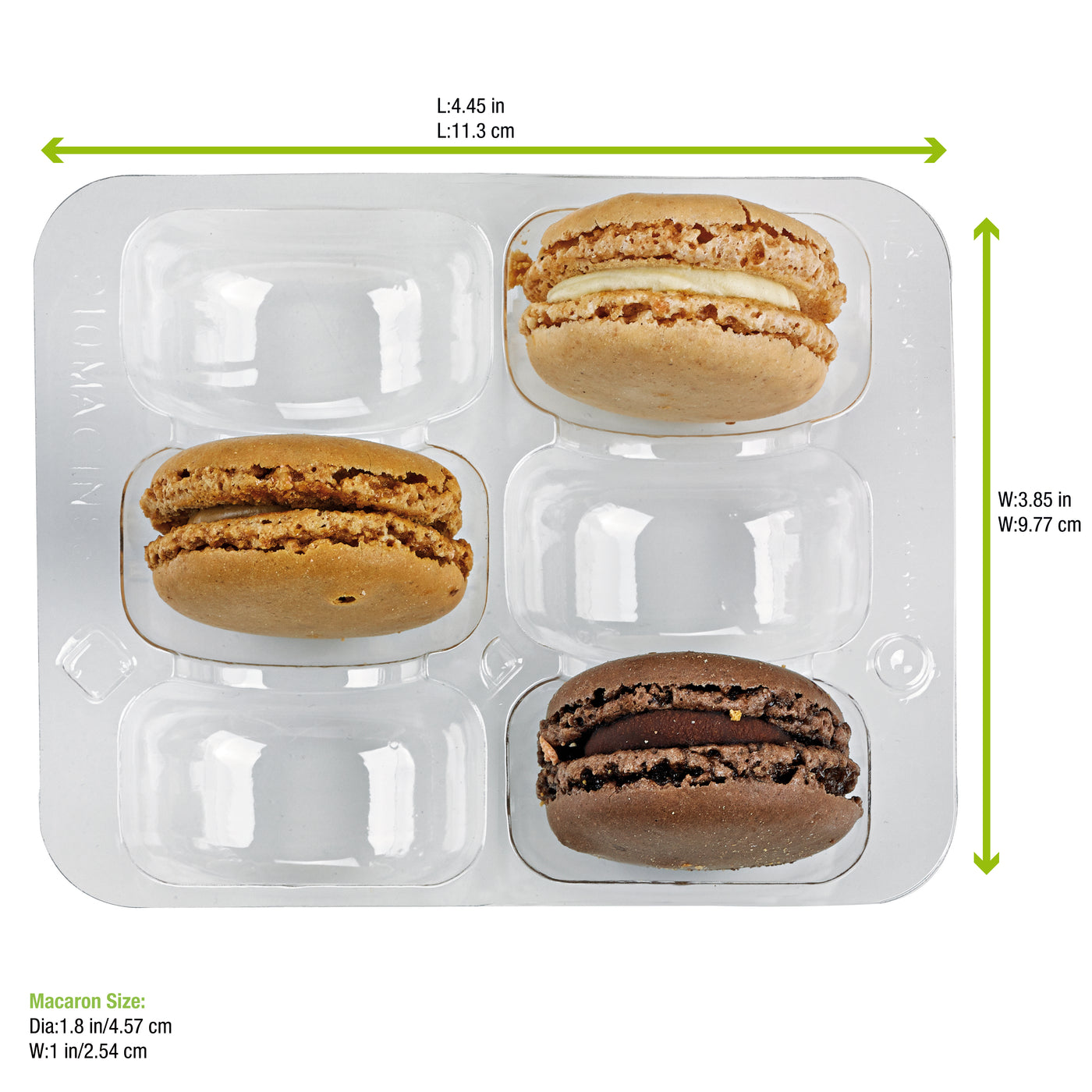 Macaron Insert Tray for 6 (2x3) with Clip Closure — Bakery Packaging | 250/Case