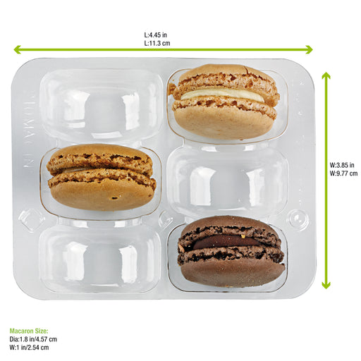 Insert For 6 Macarons (2X3) With Clip Closure (250 Pcs/Cs)