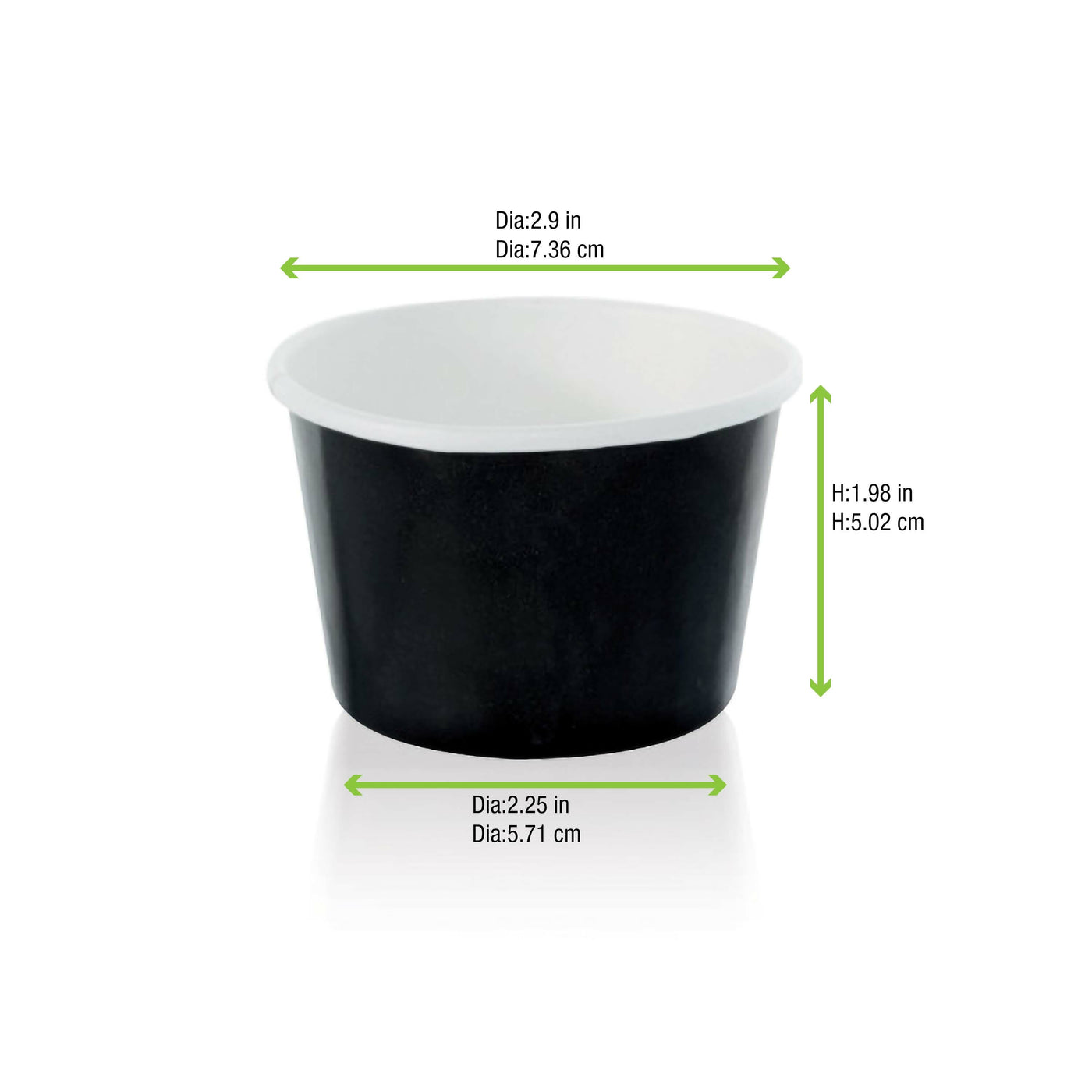 Black Paper Cup -4.2oz Dia:2.9in H:1.98in 1000 Pcs/Cs