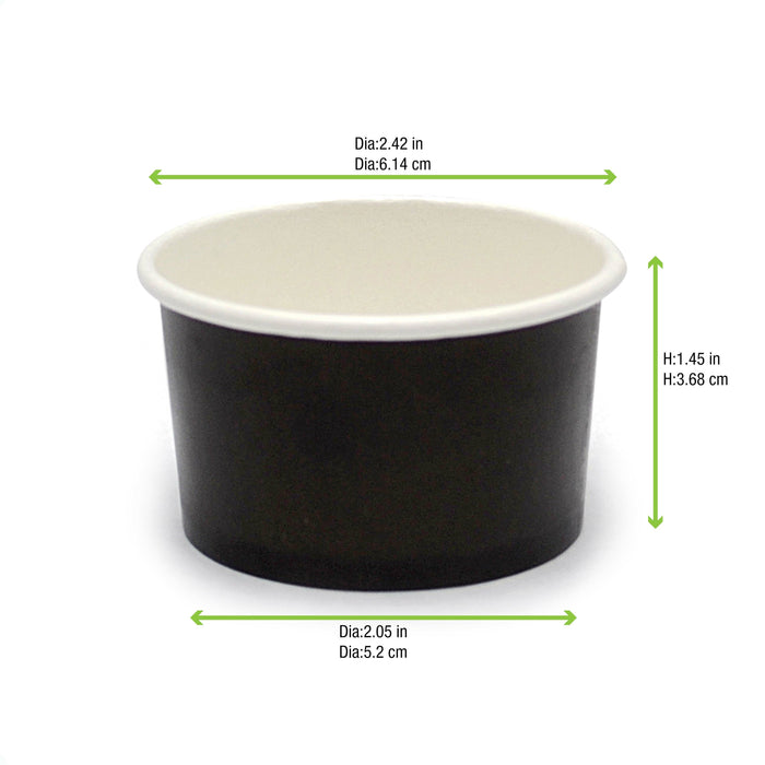 Black Paper Cup -2oz Dia:2.42in H:1.45in 1000 Pcs/Cs