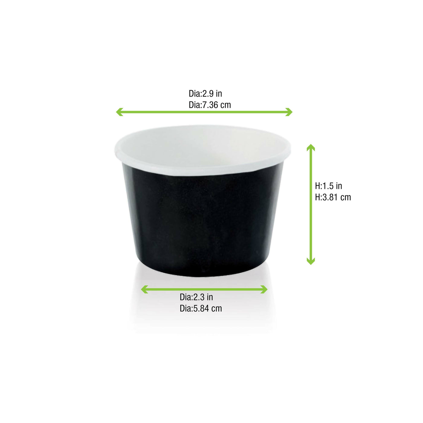 Black Paper Cup -3oz Dia:2.9in H:1.5in 1000 Pcs/Cs