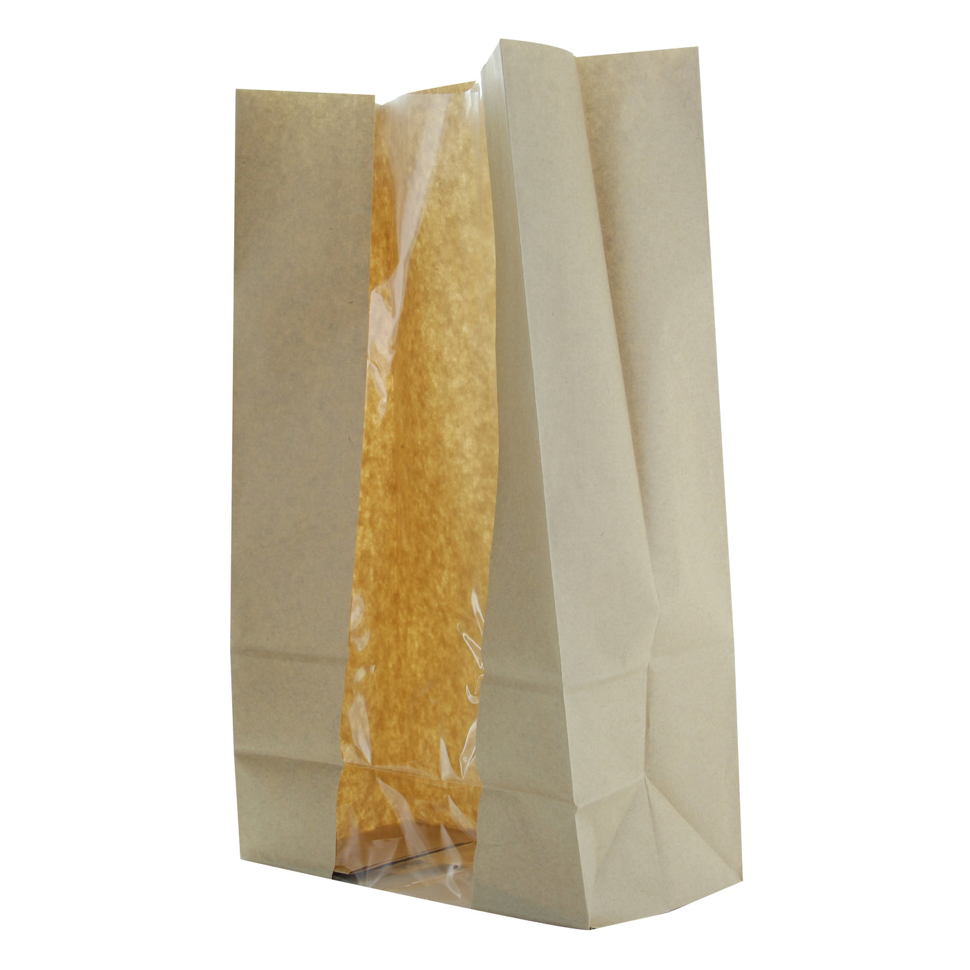 Long Brown Sos Bag With Window - L:8.9 X W:4.6 X H:15.1in 500 Pcs/Cs