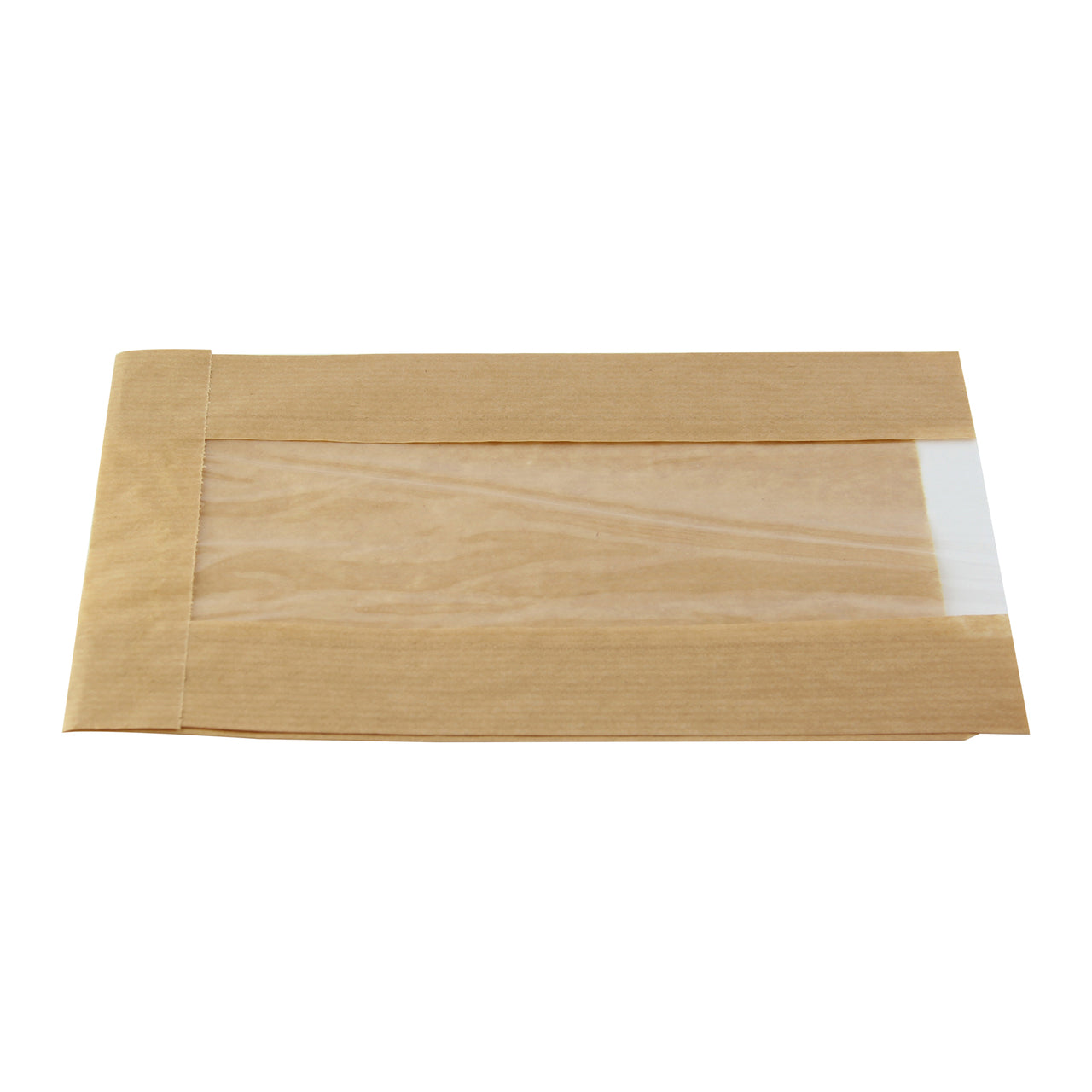 PackNWood 210SVIS2214 Brown Kraft Bag with Window - 8.65 x 5.5 x 2.25" - 1000 per case