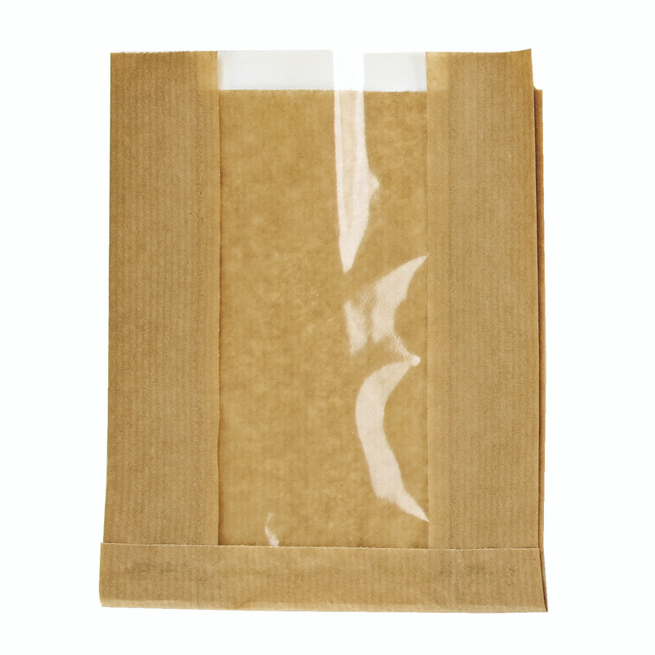 PacknWood 210SVIS2818 Brown Kraft Bag with Window - 11 x 7.05 x 2.8" - 1000 per case