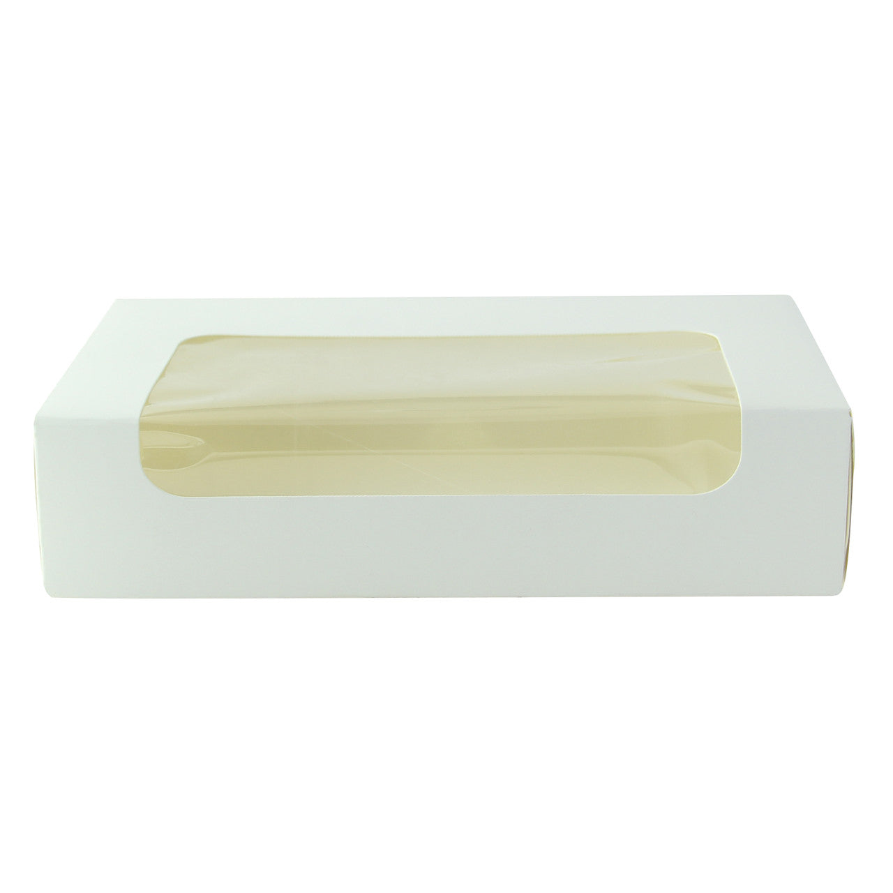 White Laminated Window Box - L:7.5 X W:4.5 X H:1.75in 200 Pcs/Cs