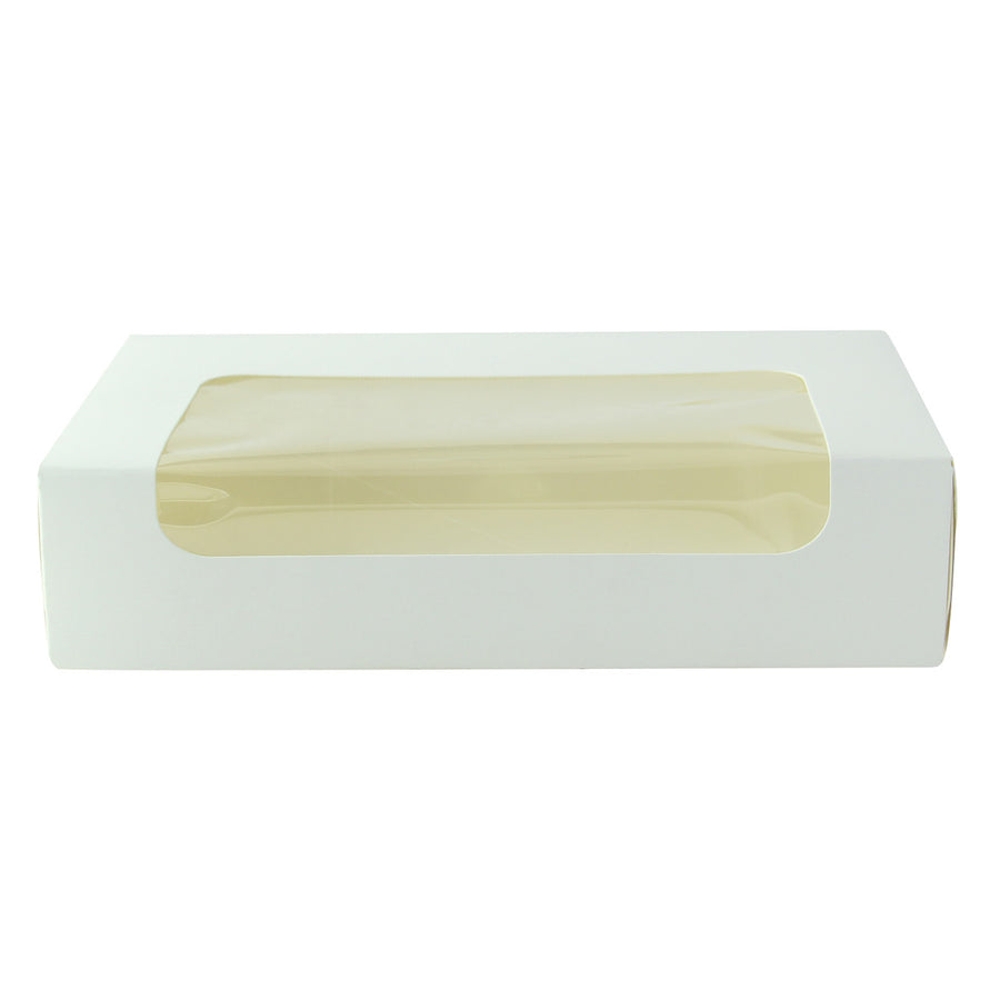 White Laminated Window Box - L:7.5 X W:4.5 X H:1.75in 200 Pcs/Cs
