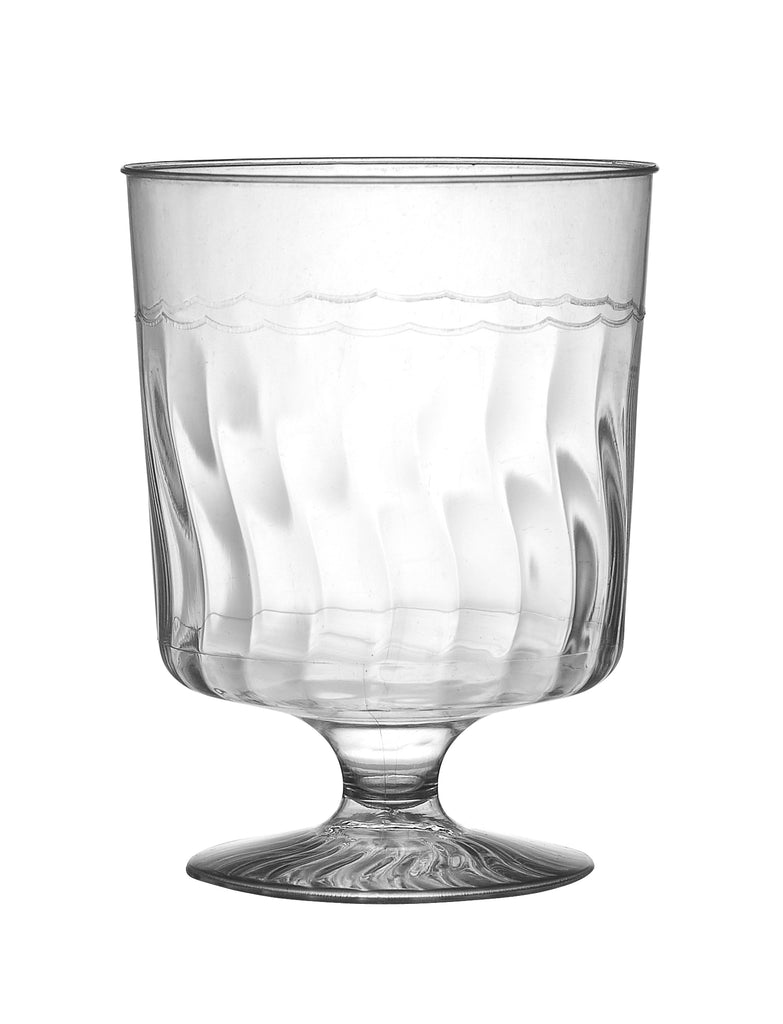 96 Goblets, 7 oz. Clear Round Disposable Plastic Wine Goblets